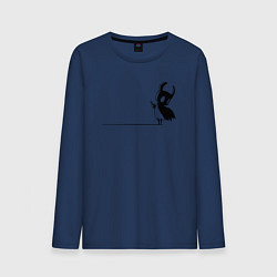 Лонгслив хлопковый мужской Hollow Knight на краю, цвет: тёмно-синий
