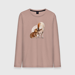 Мужской лонгслив Капибары мать и дитя