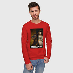 Лонгслив хлопковый мужской Капибарыня на коне, цвет: красный — фото 2