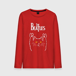 Лонгслив хлопковый мужской The Beatles rock cat, цвет: красный