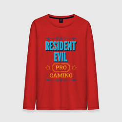 Лонгслив хлопковый мужской Игра Resident Evil pro gaming, цвет: красный