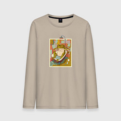 Мужской лонгслив Отдыхающая лягуха в ванной