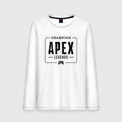Лонгслив хлопковый мужской Apex Legends gaming champion: рамка с лого и джойс, цвет: белый