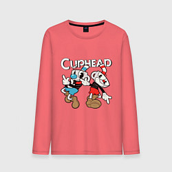 Лонгслив хлопковый мужской Cuphead - Mugman, цвет: коралловый