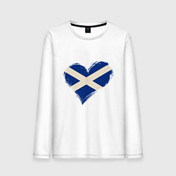 Лонгслив хлопковый мужской Сердце - Шотландия, цвет: белый