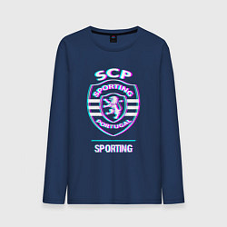Мужской лонгслив Sporting FC в стиле glitch