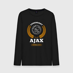 Лонгслив хлопковый мужской Лого Ajax и надпись legendary football club, цвет: черный