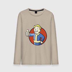 Лонгслив хлопковый мужской Vault boy like, цвет: миндальный