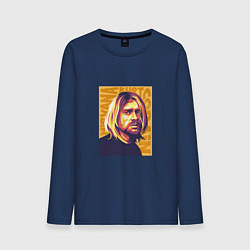 Лонгслив хлопковый мужской Nirvana - Cobain, цвет: тёмно-синий