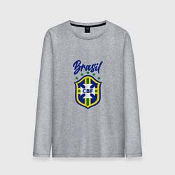 Лонгслив хлопковый мужской Brasil Football, цвет: меланж
