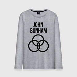 Лонгслив хлопковый мужской John Bonham - Led Zeppelin - legend, цвет: меланж