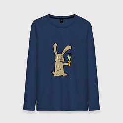 Лонгслив хлопковый мужской Rabbit & Carrot, цвет: тёмно-синий