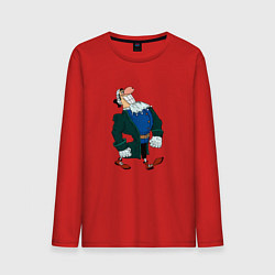 Лонгслив хлопковый мужской Доктор Ливси шагает под фонк мем, цвет: красный