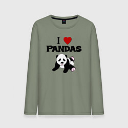 Мужской лонгслив I love Panda - люблю панд