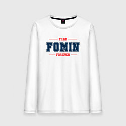 Лонгслив хлопковый мужской Team Fomin forever фамилия на латинице, цвет: белый