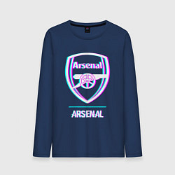 Лонгслив хлопковый мужской Arsenal FC в стиле glitch, цвет: тёмно-синий