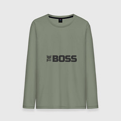 Лонгслив хлопковый мужской THE BOSS, цвет: авокадо