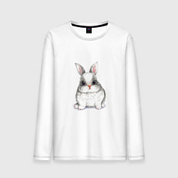 Лонгслив хлопковый мужской Милый белый кролик, цвет: белый