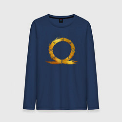 Лонгслив хлопковый мужской Golden logo GoW Ragnarok, цвет: тёмно-синий