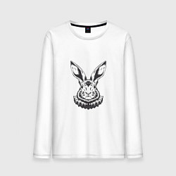 Лонгслив хлопковый мужской Кролик, цвет: белый