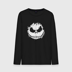 Лонгслив хлопковый мужской Jack Skellington face, цвет: черный