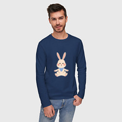 Лонгслив хлопковый мужской Good bunny, цвет: тёмно-синий — фото 2