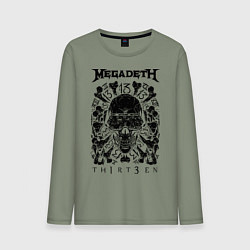 Лонгслив хлопковый мужской Megadeth Thirteen, цвет: авокадо
