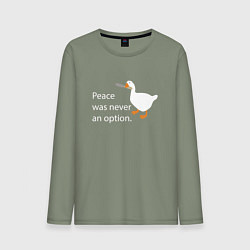 Лонгслив хлопковый мужской Peace was never an option!, цвет: авокадо
