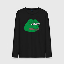 Лонгслив хлопковый мужской Лягушонок Пепе-Frog Pepe, цвет: черный