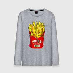 Лонгслив хлопковый мужской Time fries when Im with you, цвет: меланж