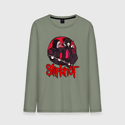 Лонгслив хлопковый мужской Slipknot rock, цвет: авокадо