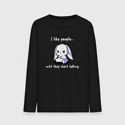 Мужской лонгслив I like people rabbit
