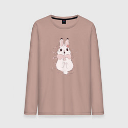 Мужской лонгслив Cute white rabbit