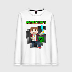 Мужской лонгслив Майнкрафт криппер