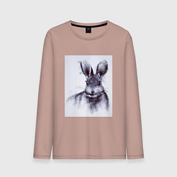 Лонгслив хлопковый мужской Rabbit symbol 2023, цвет: пыльно-розовый