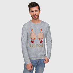 Лонгслив хлопковый мужской Два весёлых гуся - GUSSI - Fashion 2055, цвет: меланж — фото 2