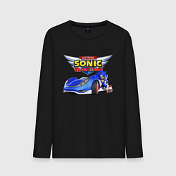 Лонгслив хлопковый мужской Team Sonic racing - hedgehog, цвет: черный