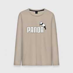 Лонгслив хлопковый мужской Панда вместо пумы, цвет: миндальный