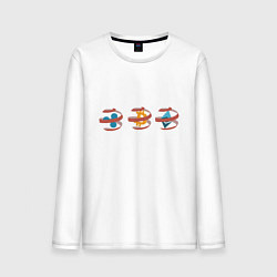 Лонгслив хлопковый мужской New years cryptocurrency - BTC ,XRP, ETH, цвет: белый
