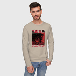 Лонгслив хлопковый мужской Ома Токита Кэнган Асура, цвет: миндальный — фото 2