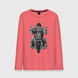 Лонгслив хлопковый мужской Ride biker, цвет: коралловый