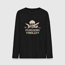 Лонгслив хлопковый мужской Flogging Molly кельтик панк рок группа, цвет: черный