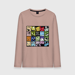Лонгслив хлопковый мужской All happy three friends, цвет: пыльно-розовый