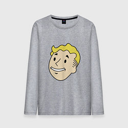 Лонгслив хлопковый мужской Vault boy head, цвет: меланж