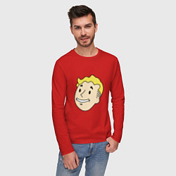 Лонгслив хлопковый мужской Vault boy head, цвет: красный — фото 2