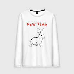 Мужской лонгслив New year rabbit