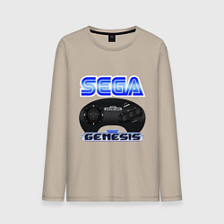 Лонгслив хлопковый мужской Sega genesis joystick, цвет: миндальный