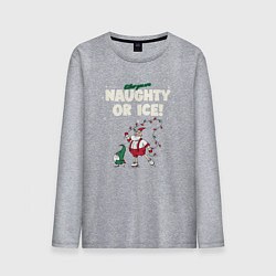 Лонгслив хлопковый мужской Naughty or ice, цвет: меланж