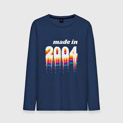 Лонгслив хлопковый мужской Made in 2004 liquid art, цвет: тёмно-синий