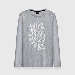Лонгслив хлопковый мужской Blink 182 logo, цвет: меланж